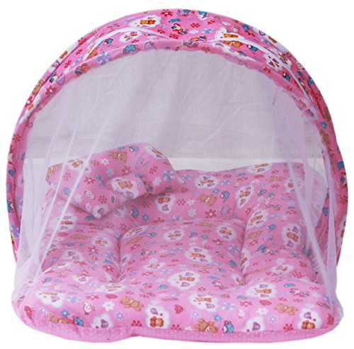 Amardeep and Co Toddler Mattress with Mosquito Net (Pink) - MT-01NP