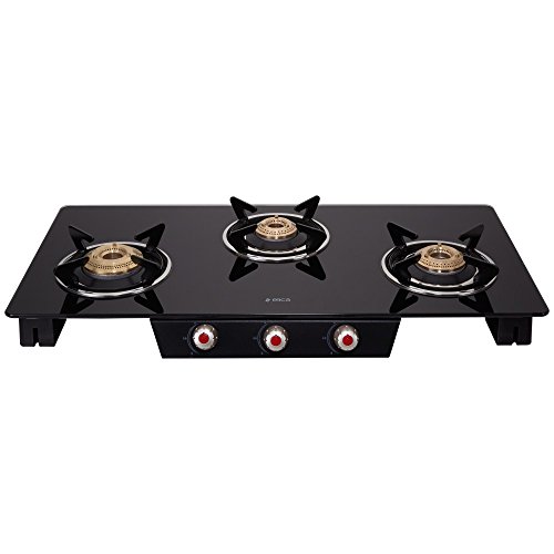 Elica Glass 3 Burner Gas Stove (SPACE ICT 773 BLK)