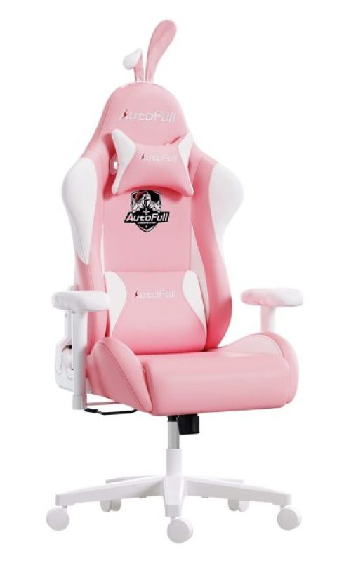 AutoFull Gaming Chair Pink Bunny Ergonomic Gamer Chair