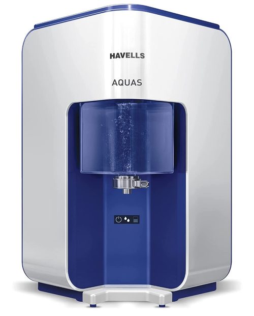 Top 10 Best Water Purifiers in India For Home Use | Best RO Water Purifier Under 10000 9 Havells AQUAS Water Purifier (White and Blue), RO+UF, Copper+Zinc+Minerals